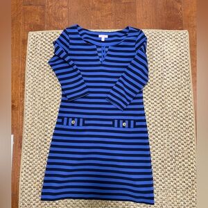 Lilly Pulitzer Charlene Blue and Black Striped Dress